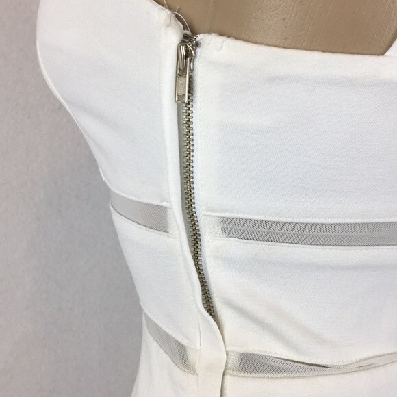 Guess White Sleeveless Cutout Panel Mini Dress XS - Picture 9 of 12